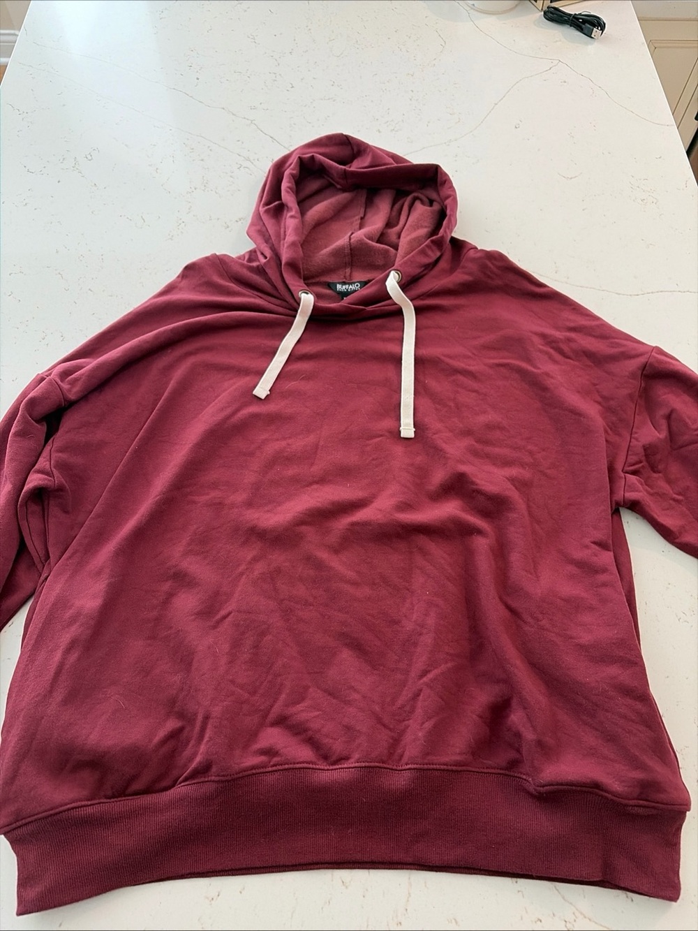 Buffalo David Bitton Maroon Crewneck Hoodie